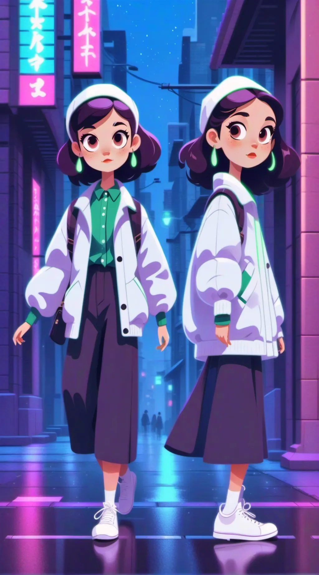 ai character: Léa et Alexa background