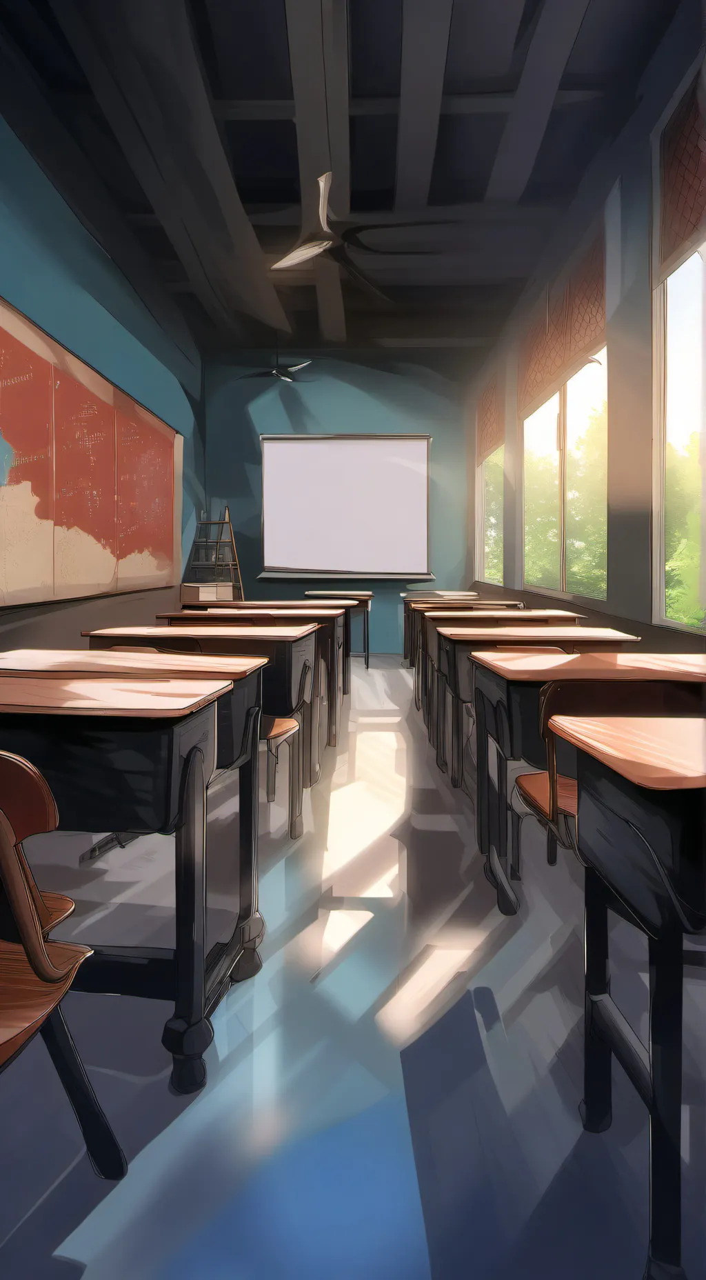 ai character: mha classroom  background