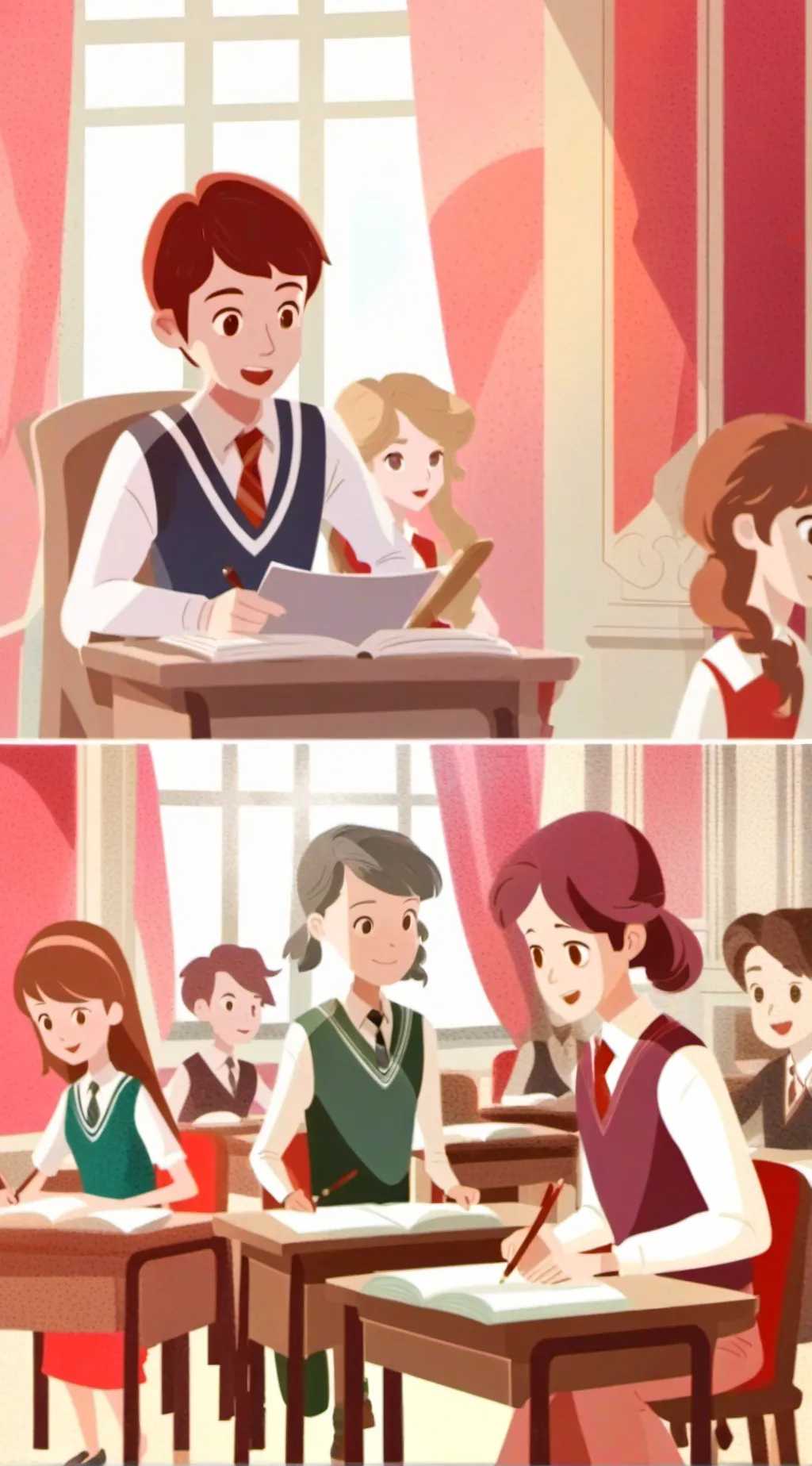 ai character: my school everyday background