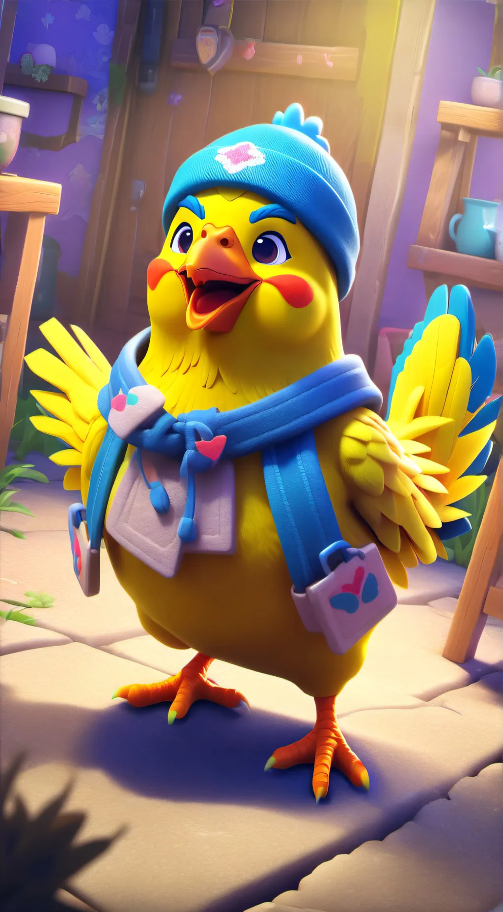 ai character: Freddie x chica background