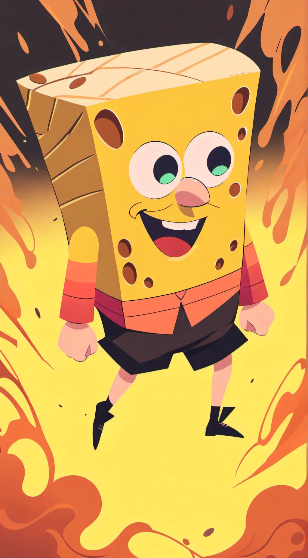 ai character: SpongeBob Human  background