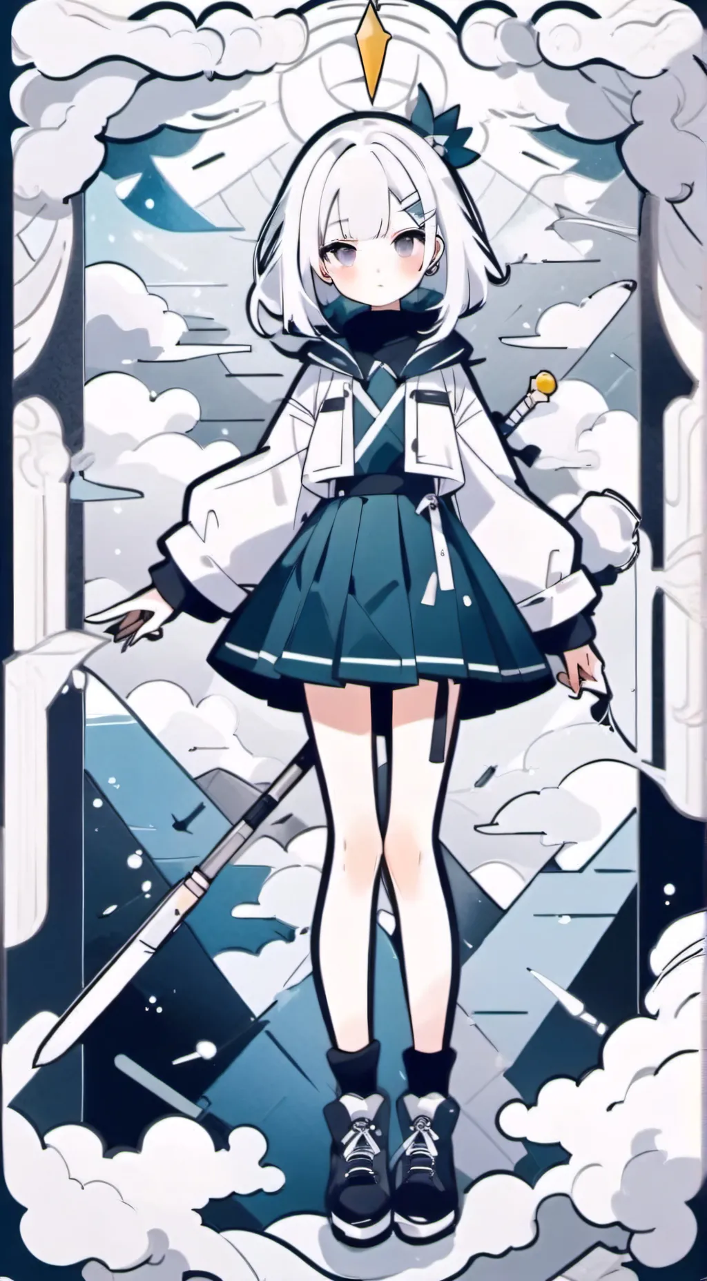 ai character: Female ink sans background
