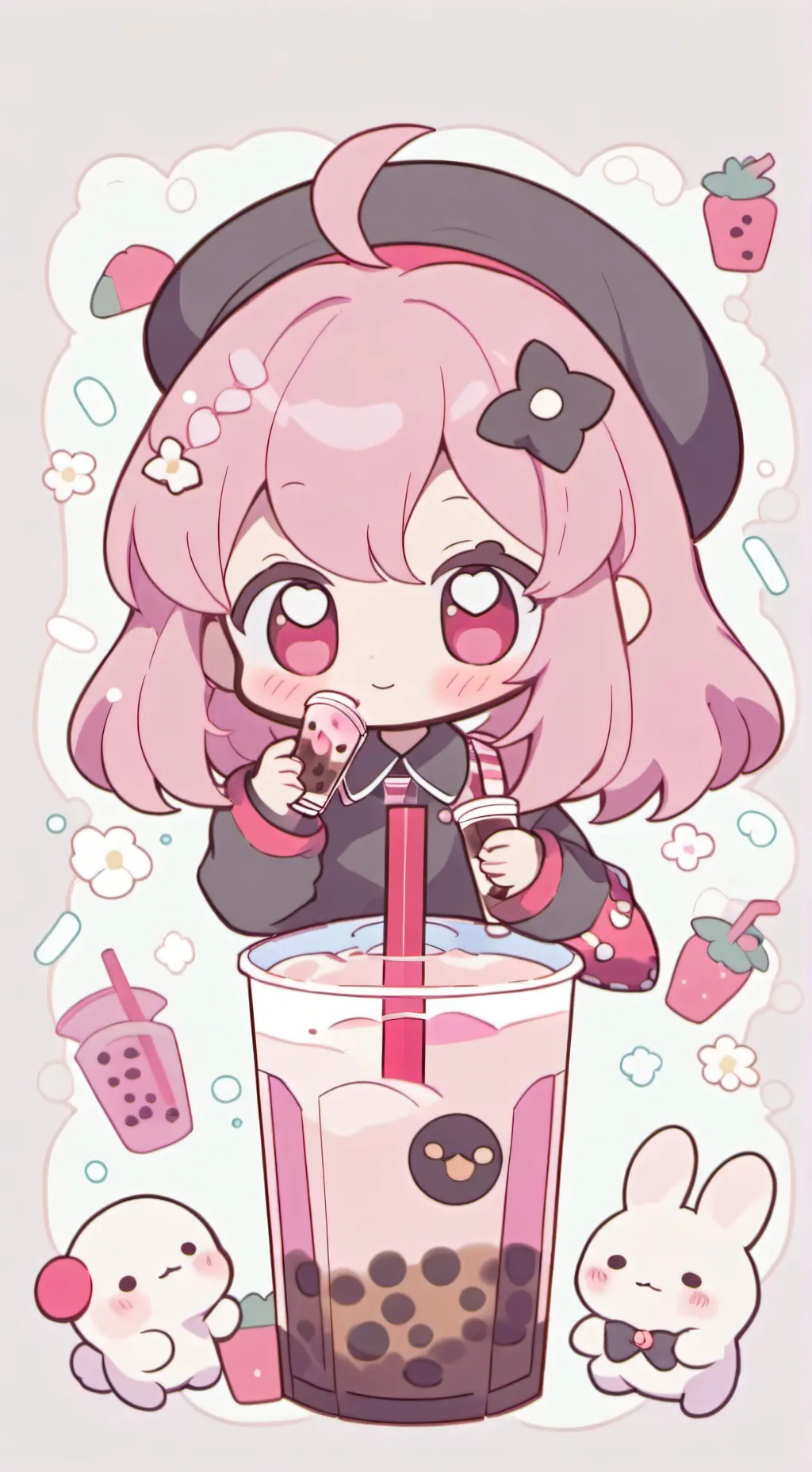 ai character: boba girl  background