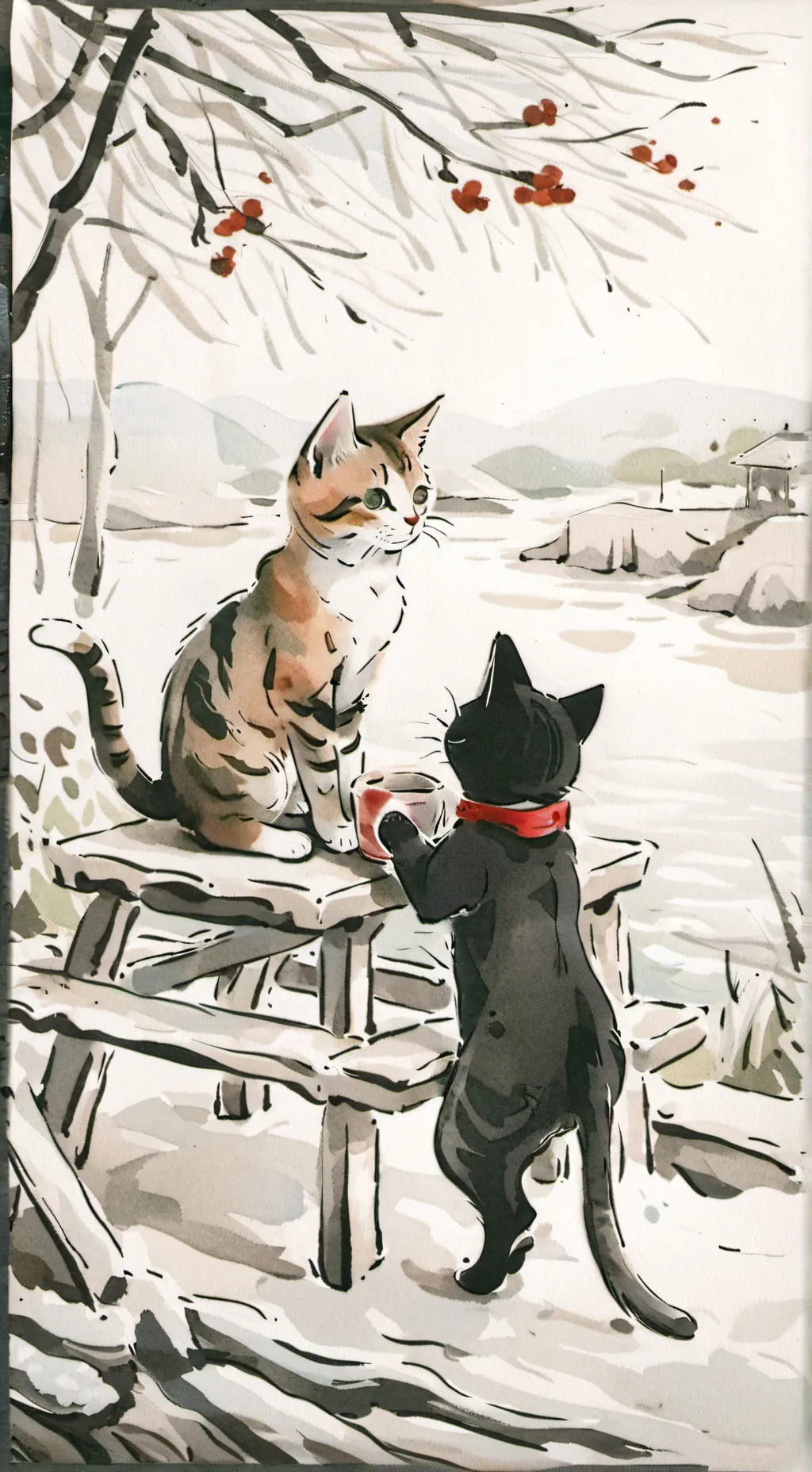 ai character: Playing kittens  background