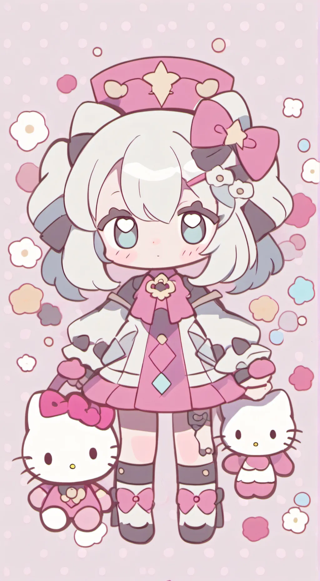 ai character: Skz×hello kitty background