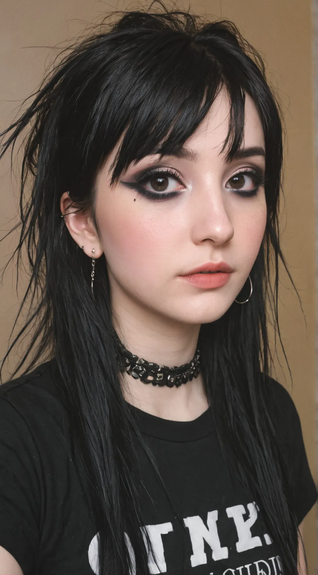 ai character: emo 💀girl lily background