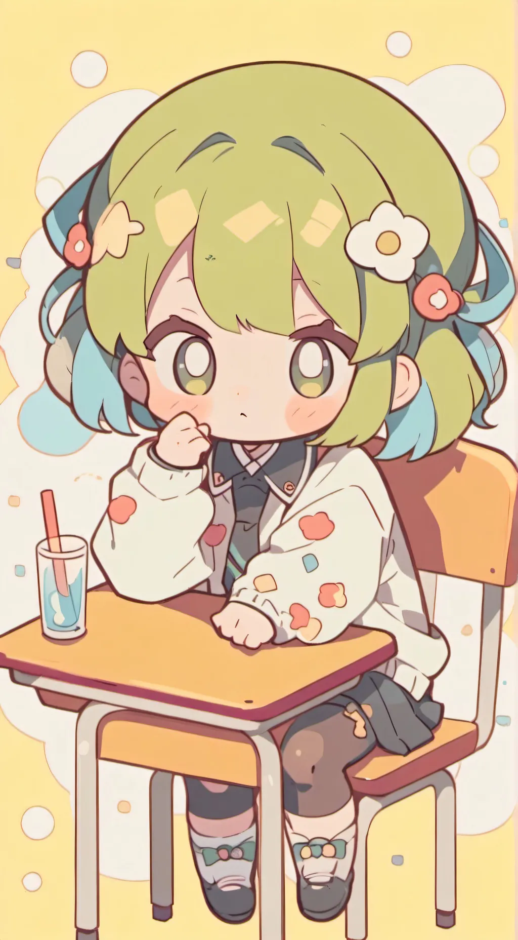 ai character: Baby school  background