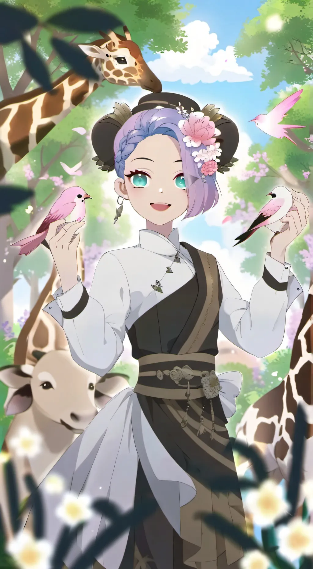 ai character: Breeds zoo background