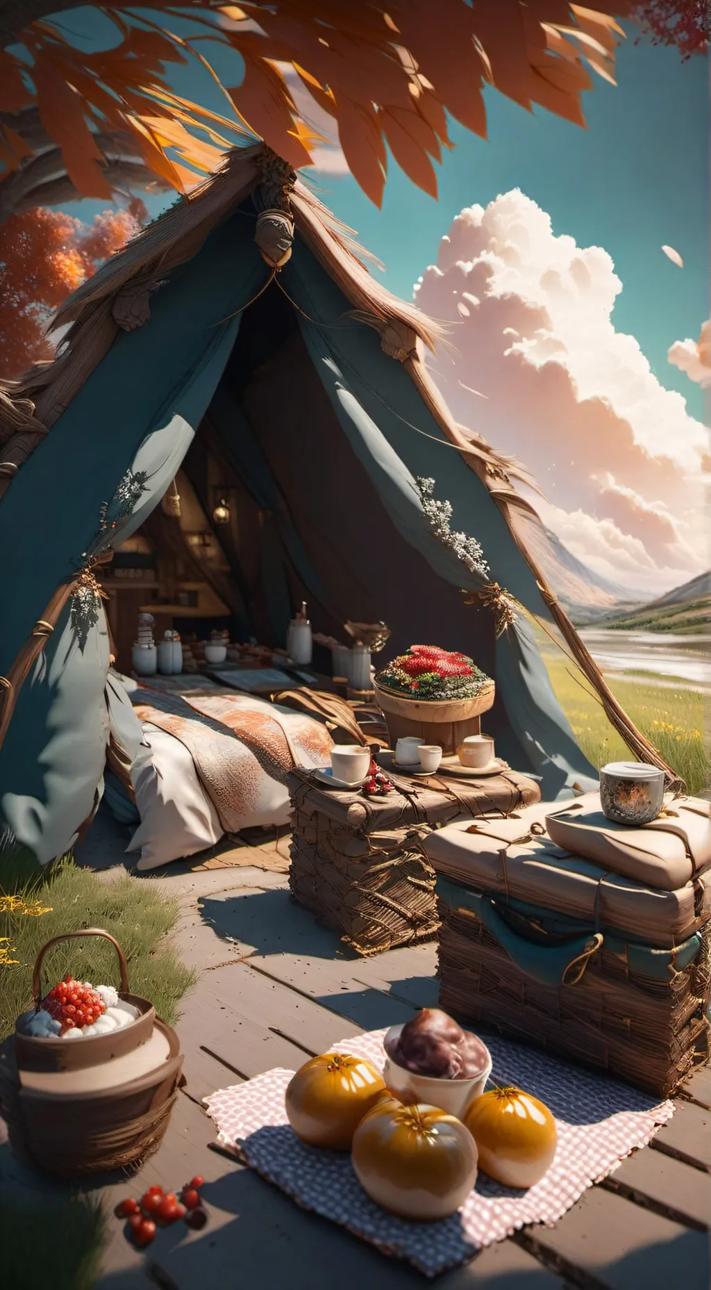 ai character: SC picnic/camping background