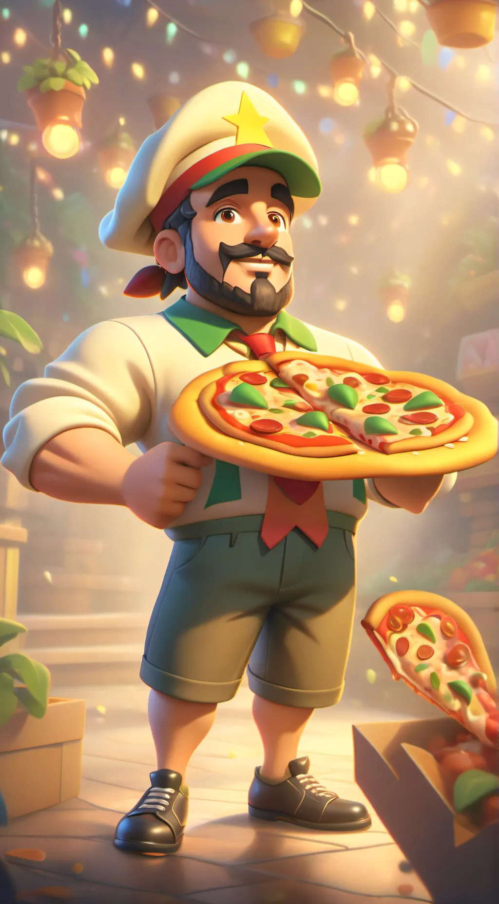ai character: Pepinos pizzeria background