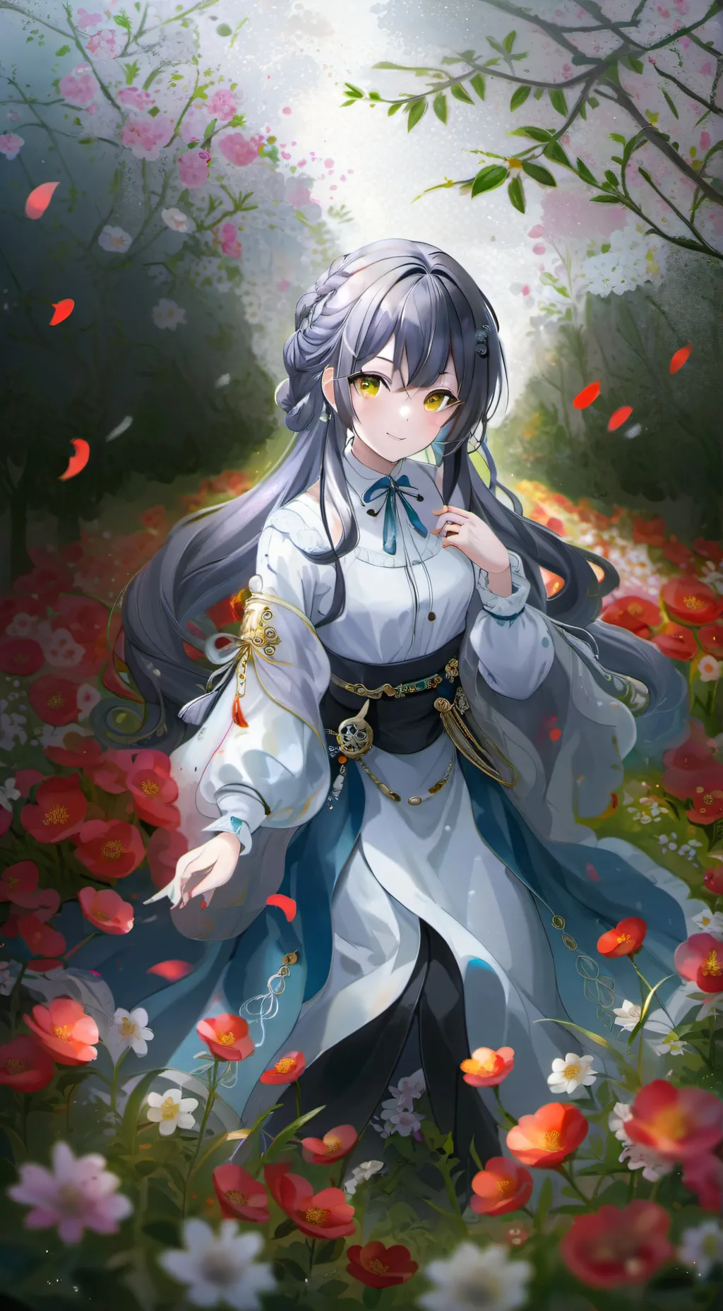 ai character: Violet background