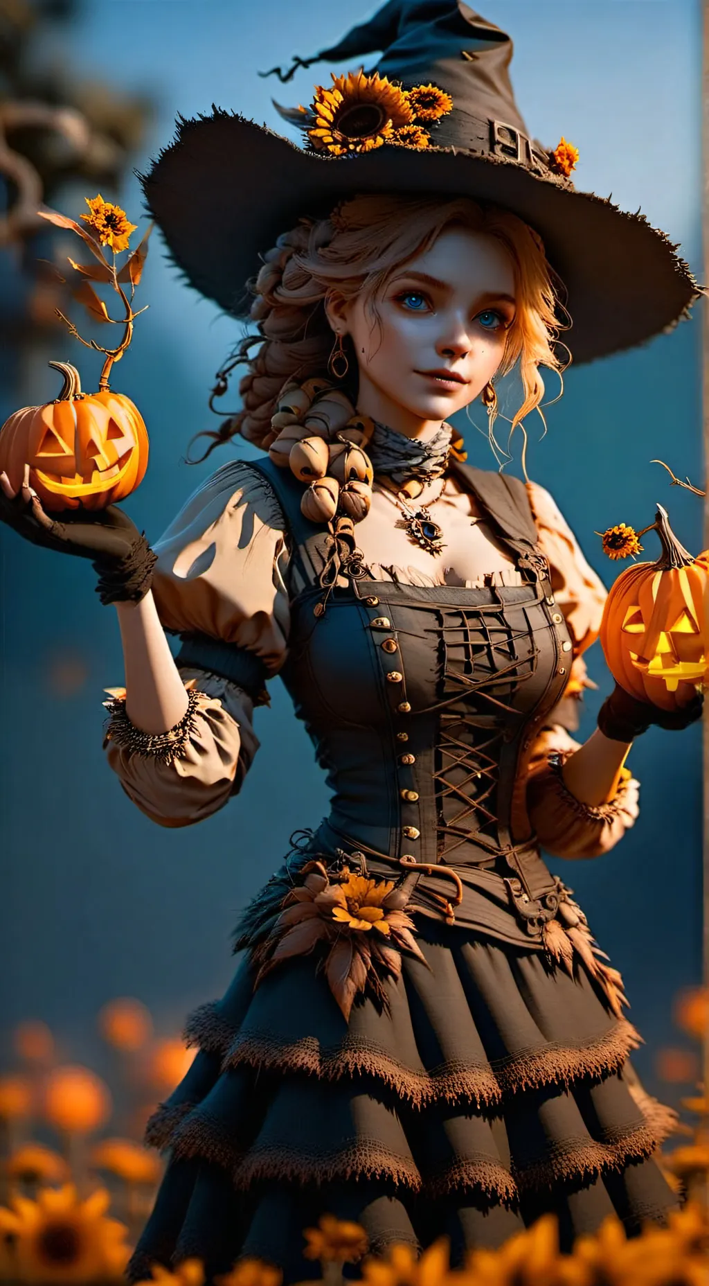 ai character: Pumpkin Witch Sera background