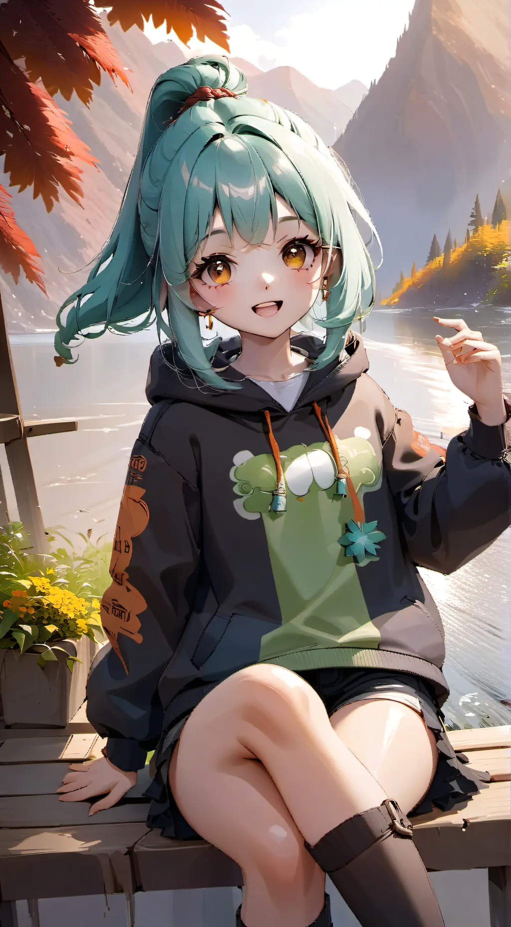 ai character: Mia 💙🩵💙 background