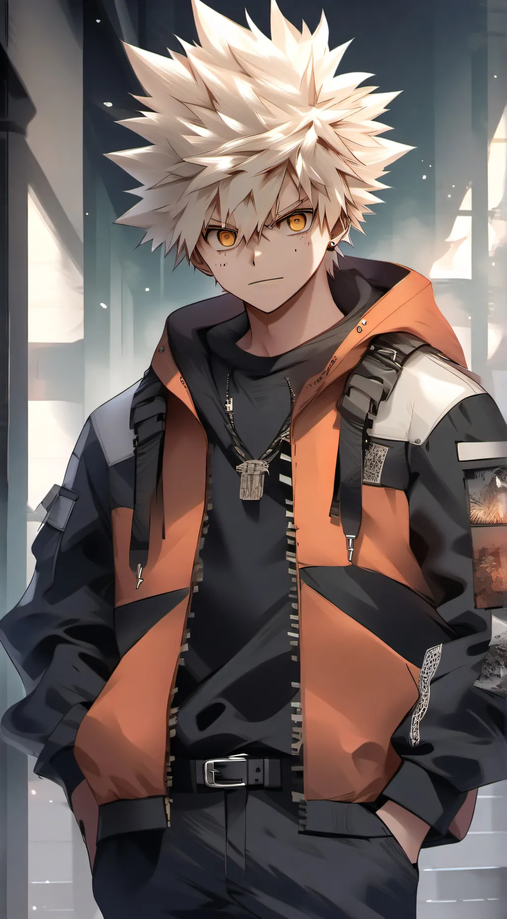 ai character: Katsuki Bakugo  background