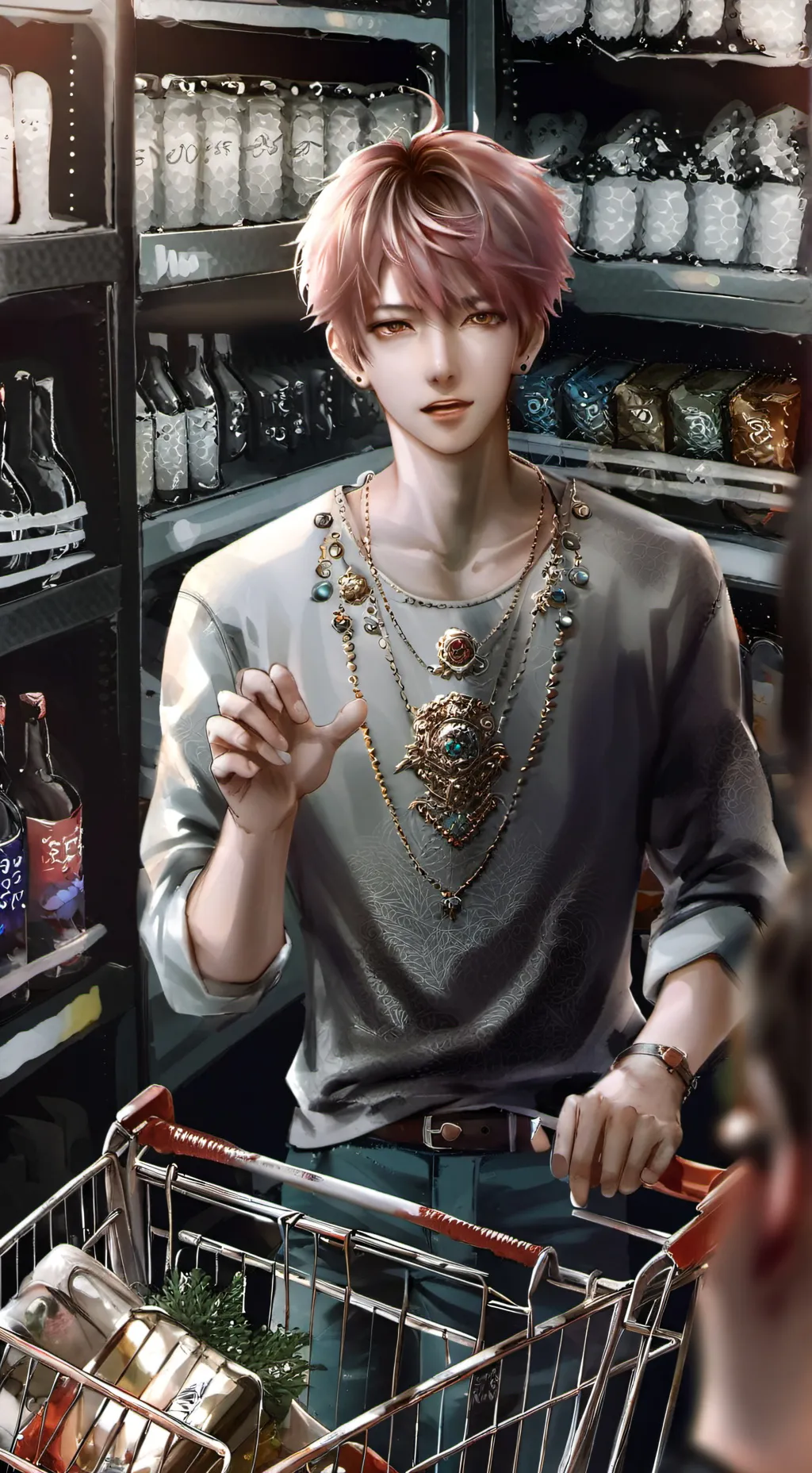 ai character: Supermarket Snip background