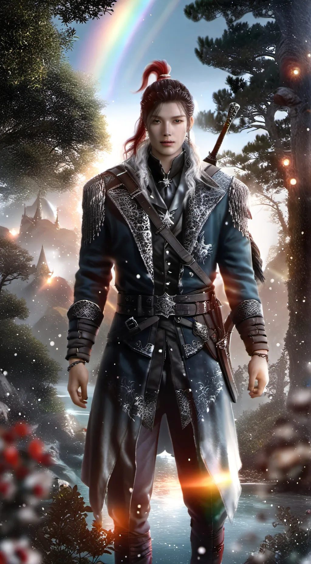 ai character: Kimche the land background