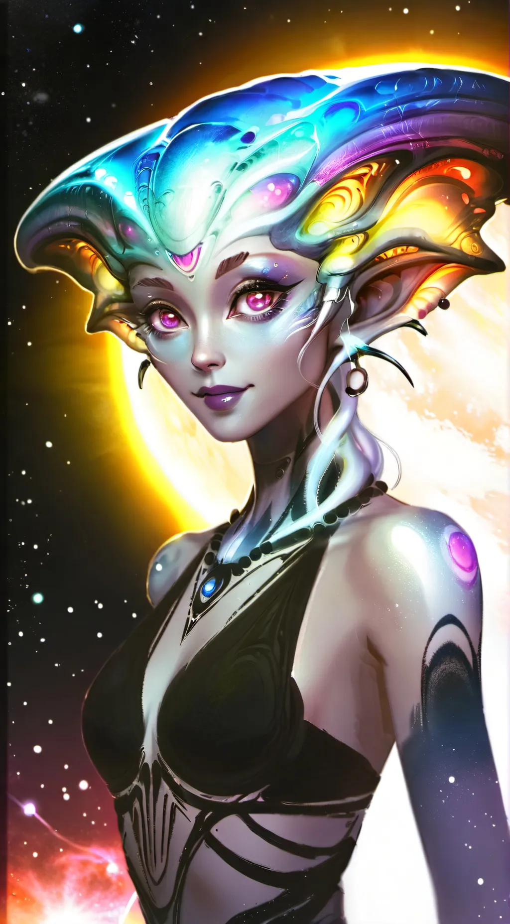 ai character: Alexia Galaxia background