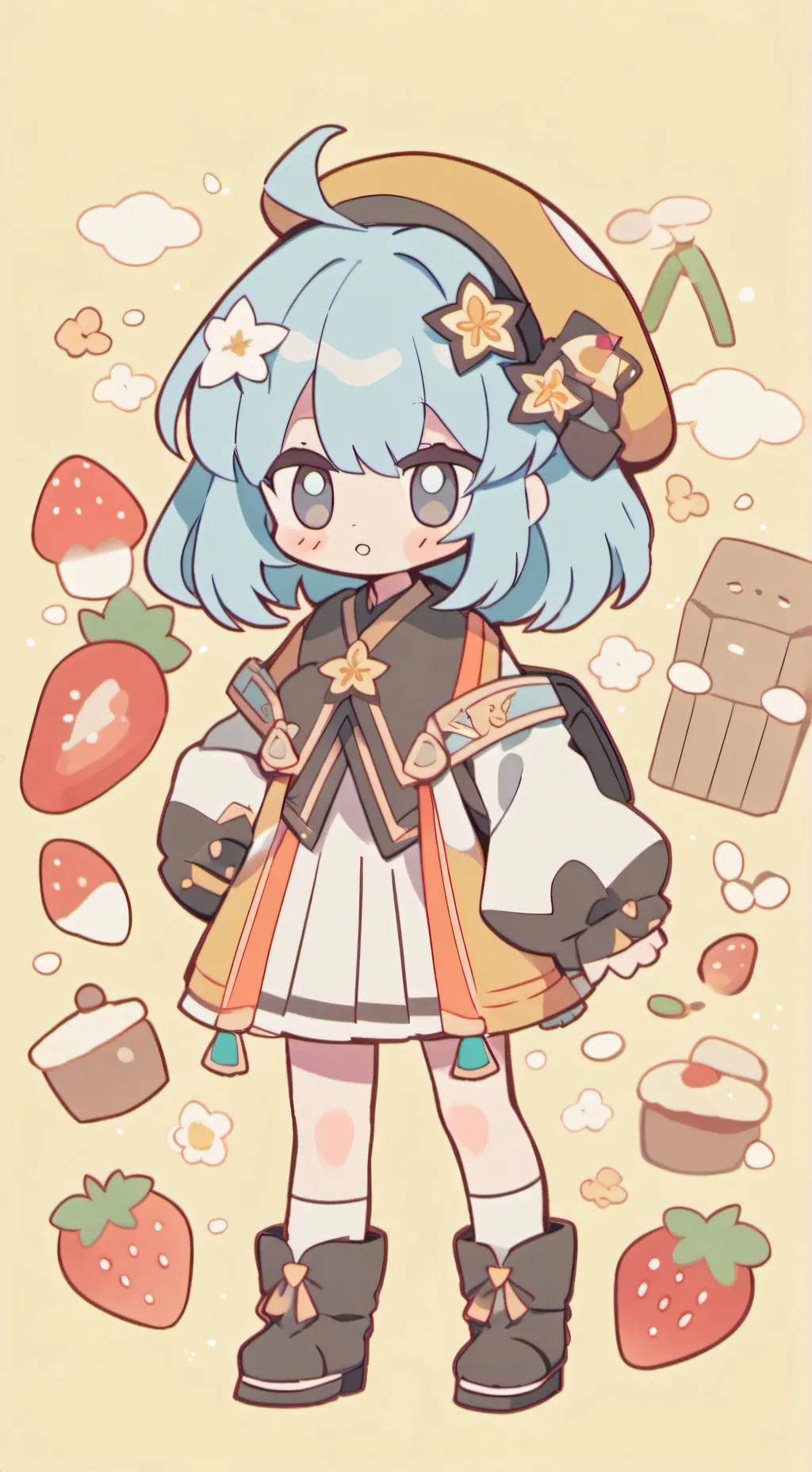 ai character: baby cat girl luna background