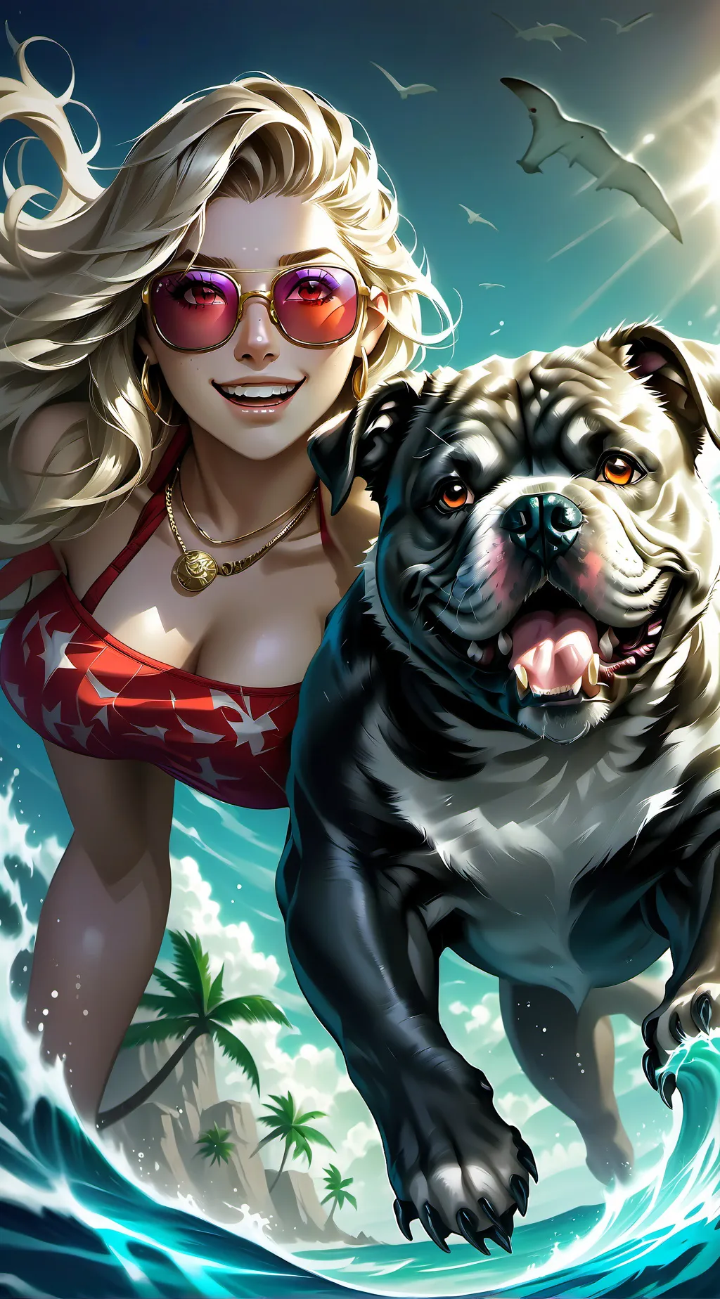 ai character: Gigi the Beach Bul background