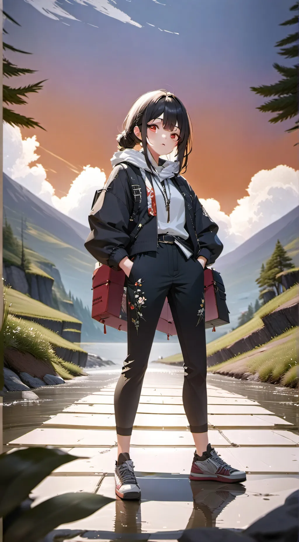 ai character: Lunch Lady background