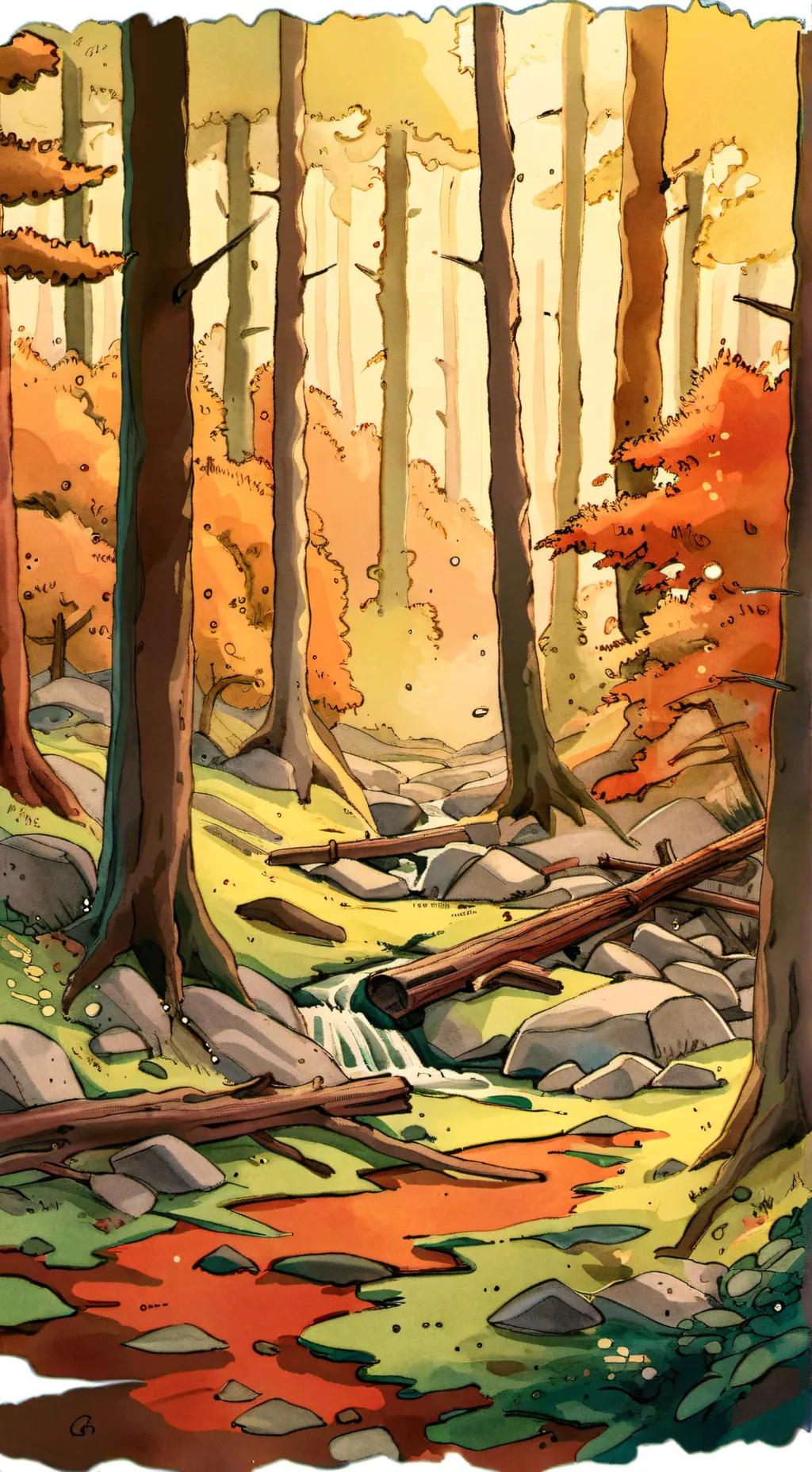 ai character: forest background