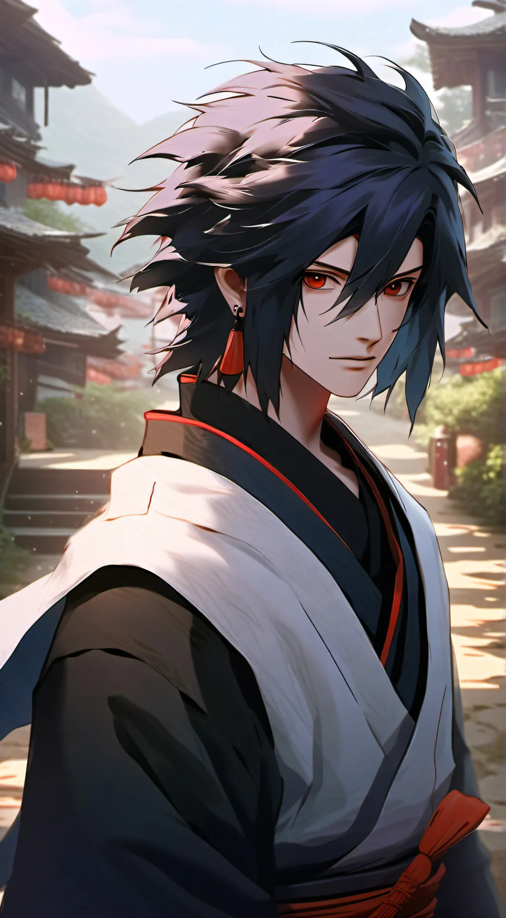 ai character: Sasuke😒 background