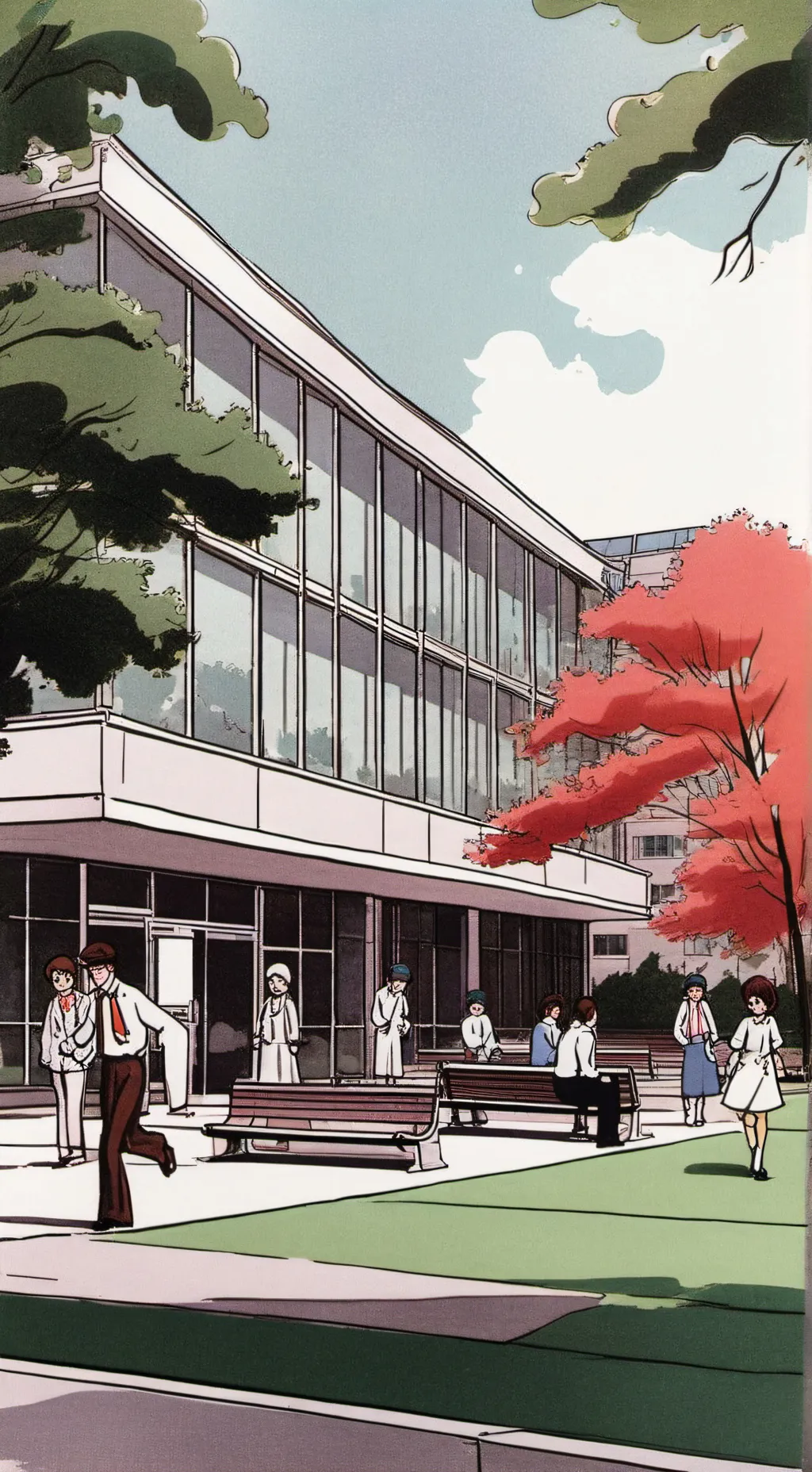 ai character: hôpital  background