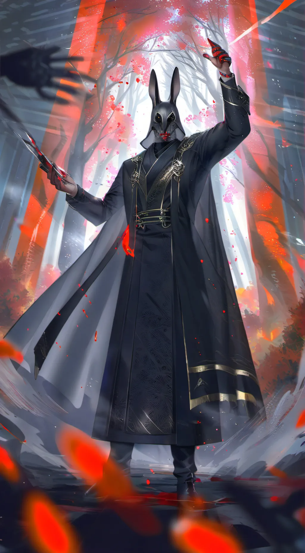 ai character: The rabbit cult background