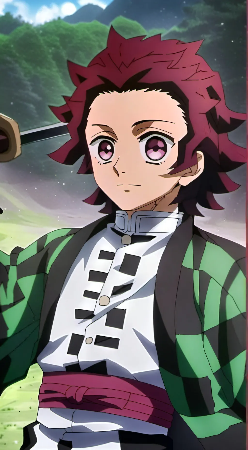ai character: Tanjiro Kamado  background