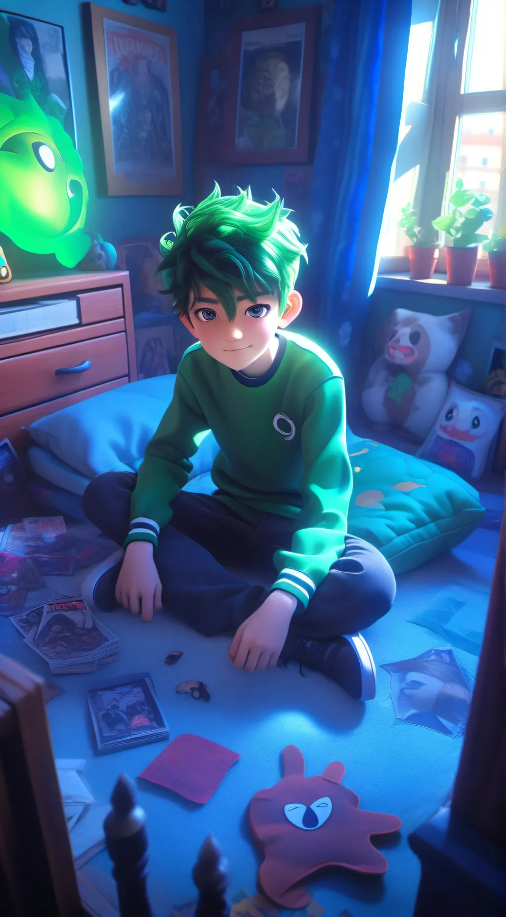ai character: Midoriya de age  background