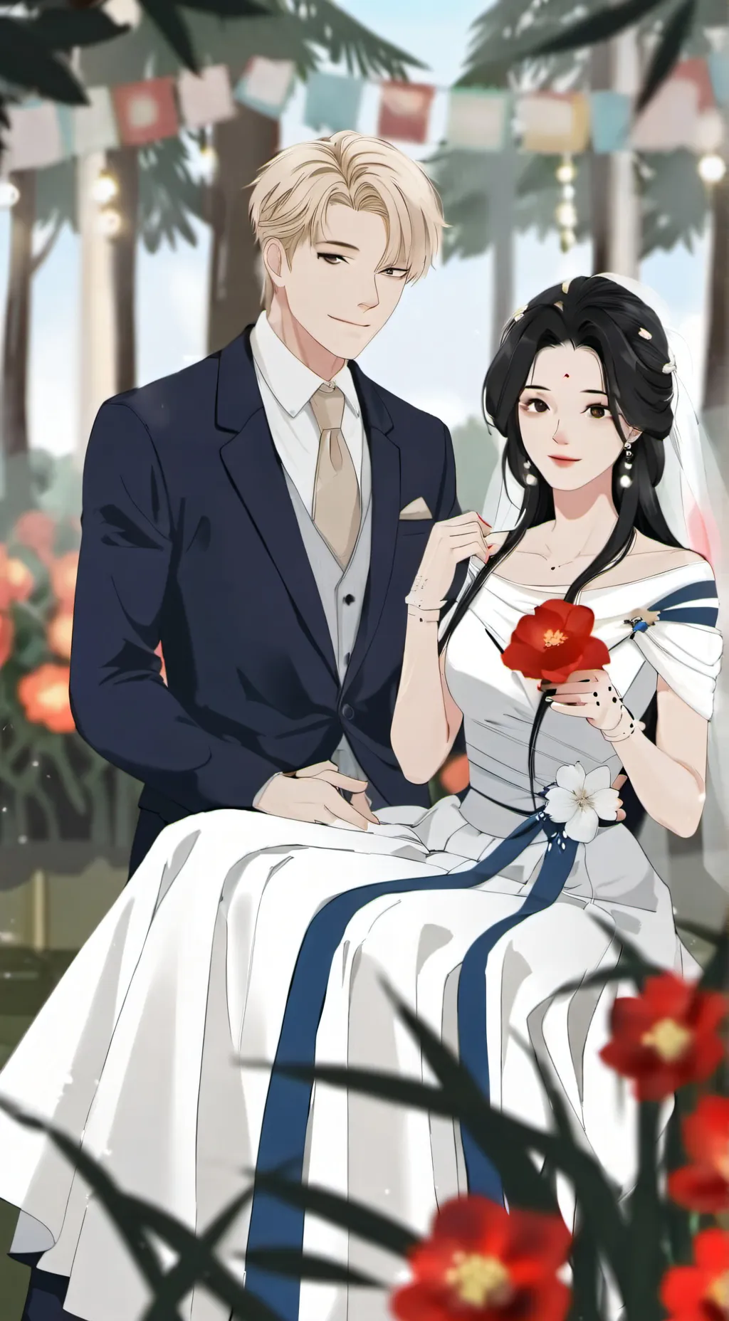 ai character: Divorced Wedding background