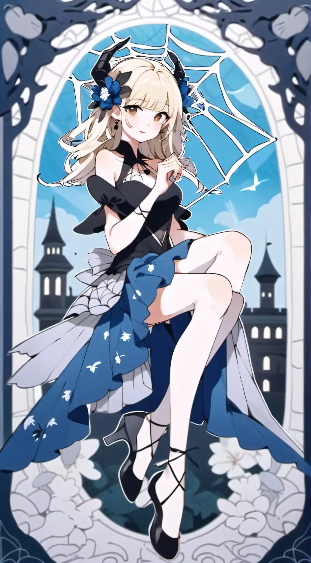 ai character: spider queen background