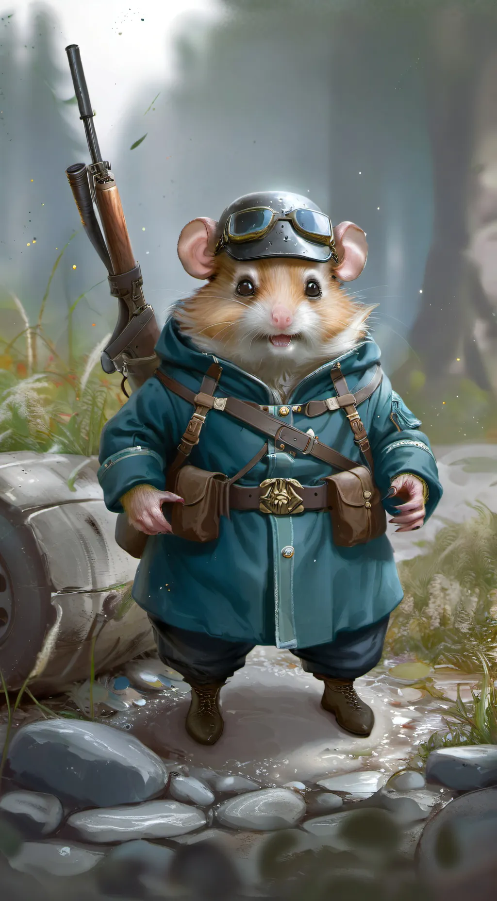 ai character: military hampster background