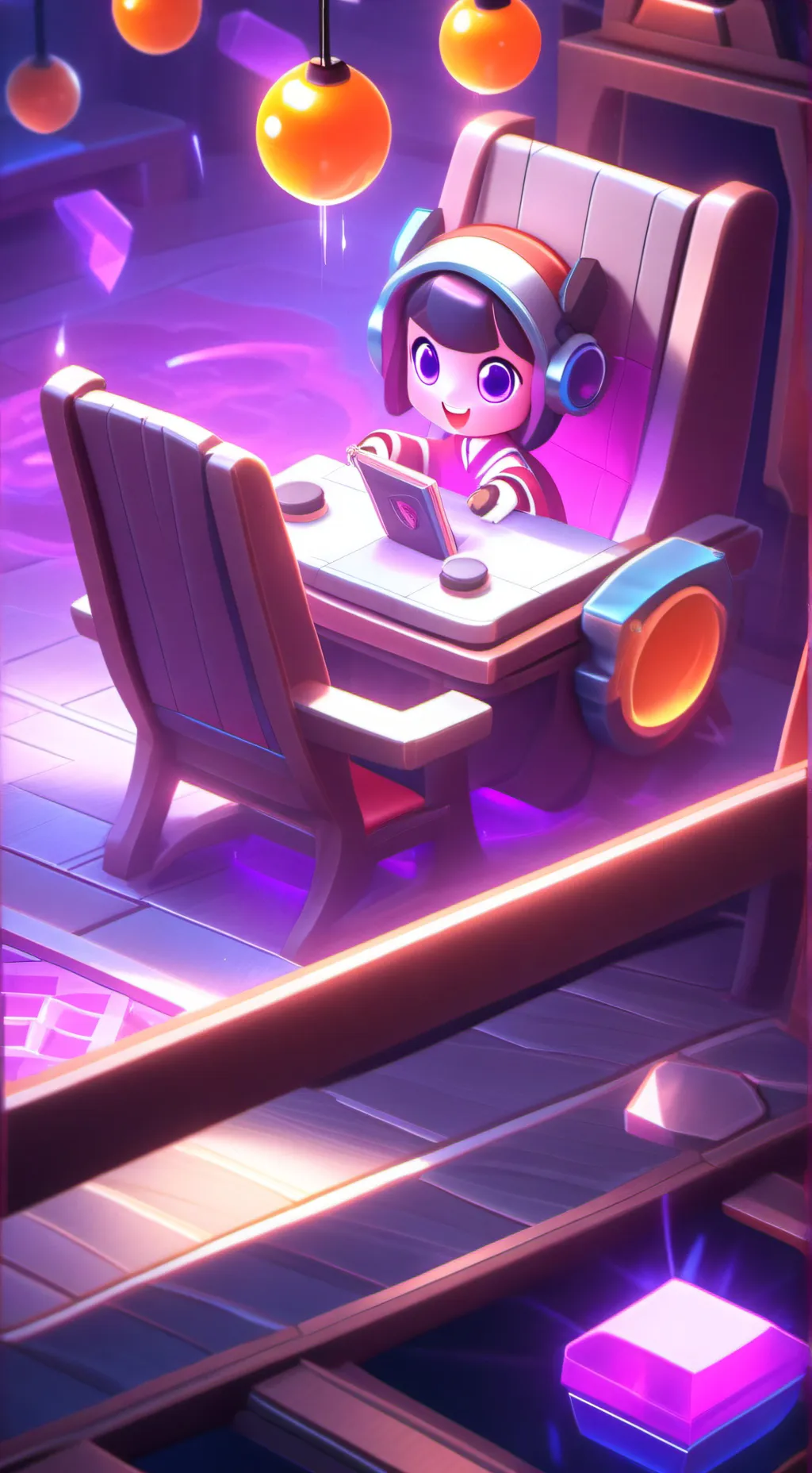 ai character: Bite of 87>:3 background