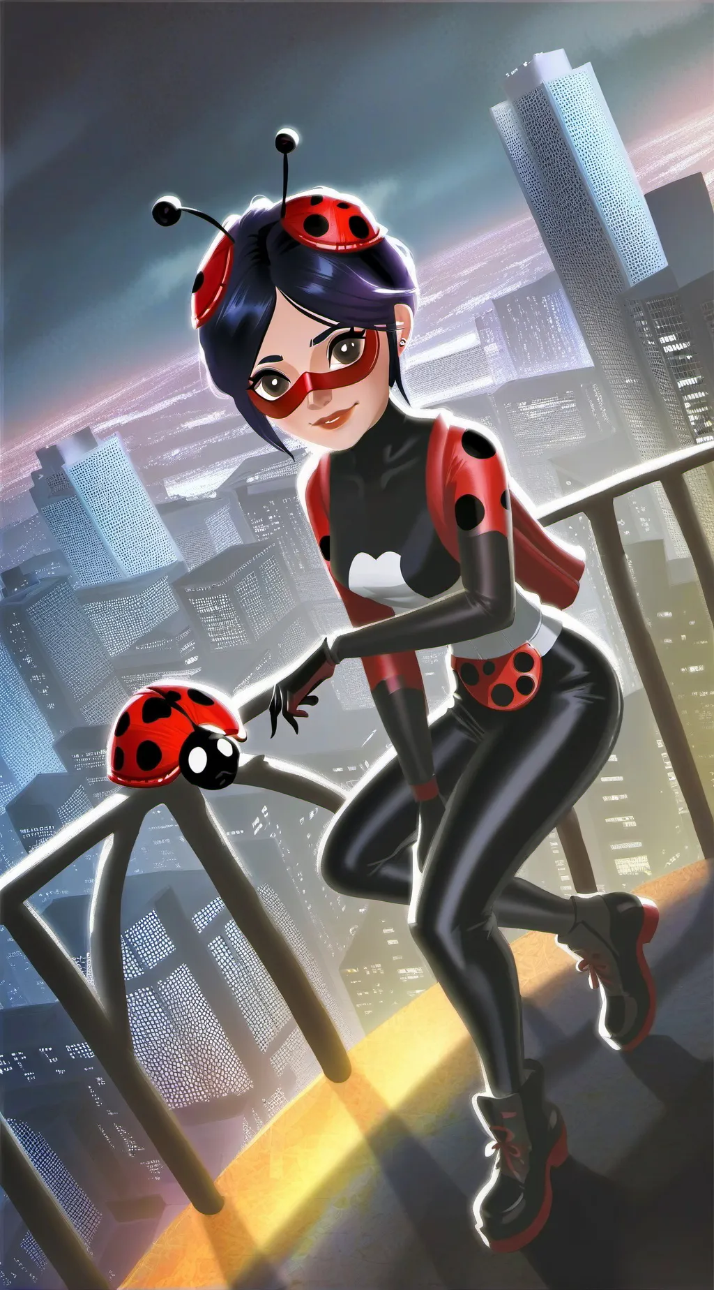 ai character: Ladybug  background