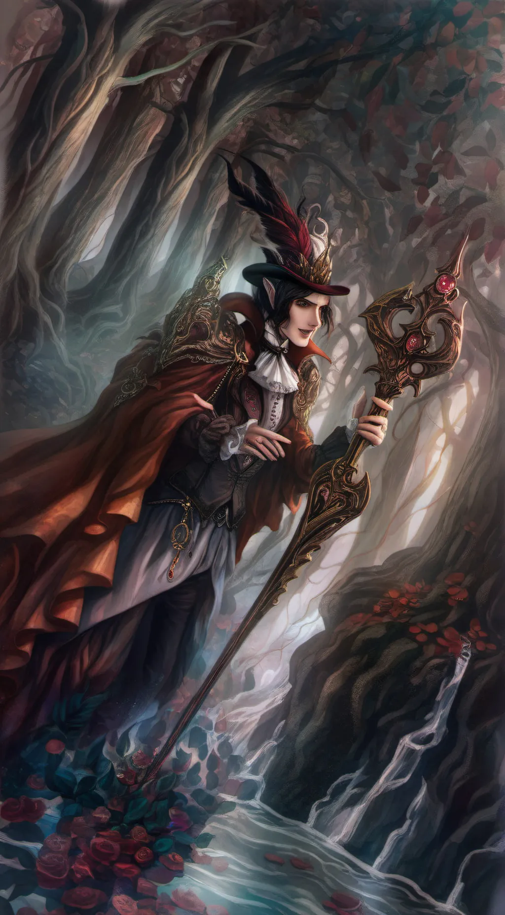 ai character: forest master background