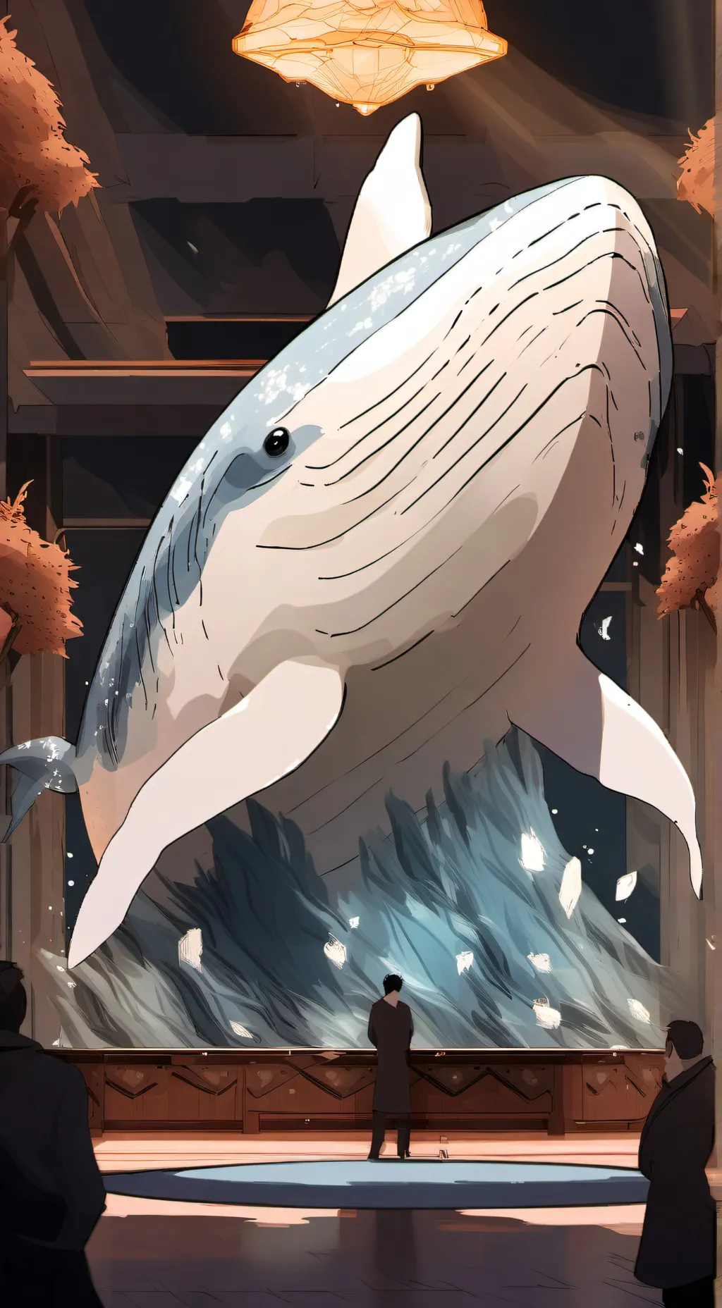 ai character: whale  background