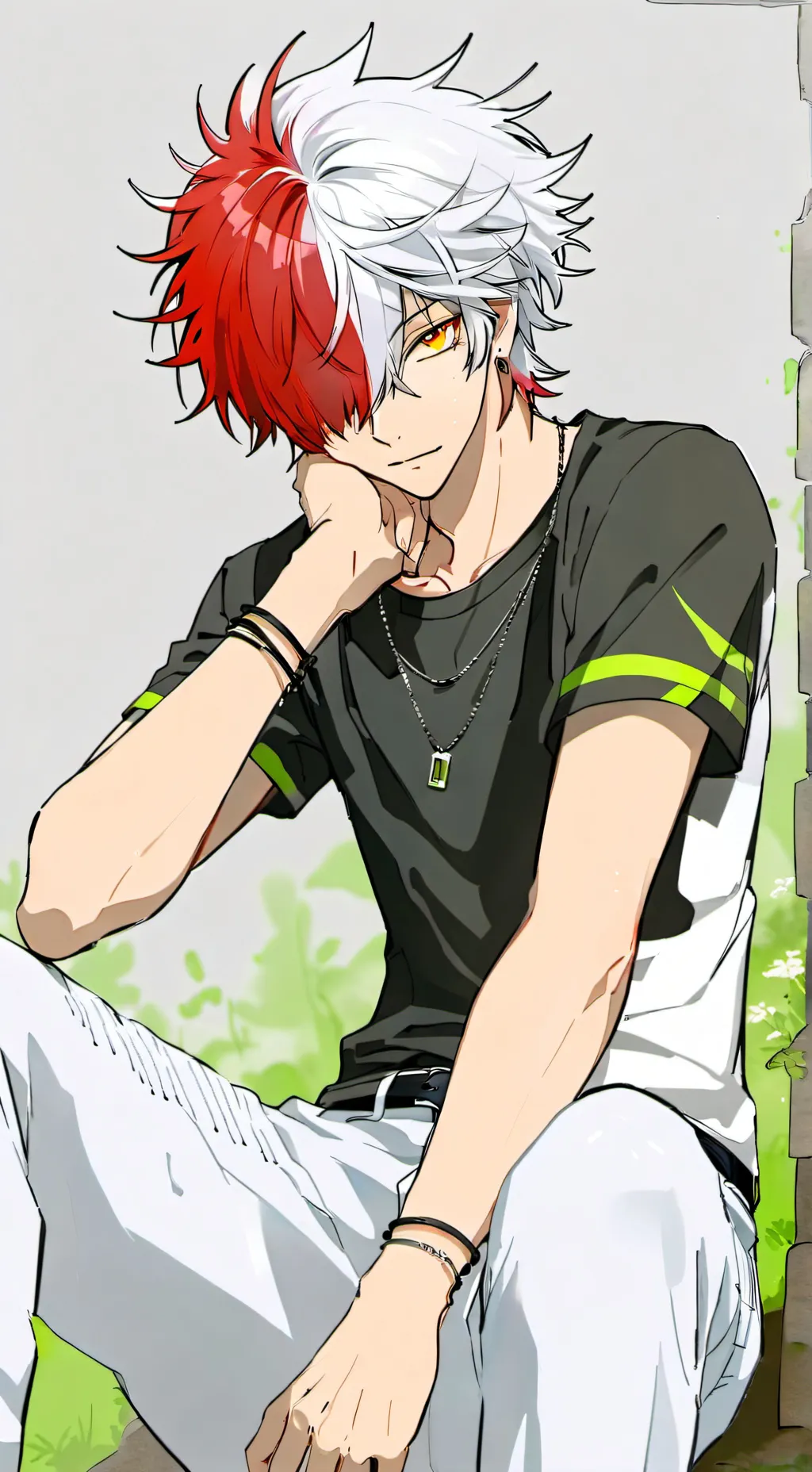 ai character: Shoto under window background