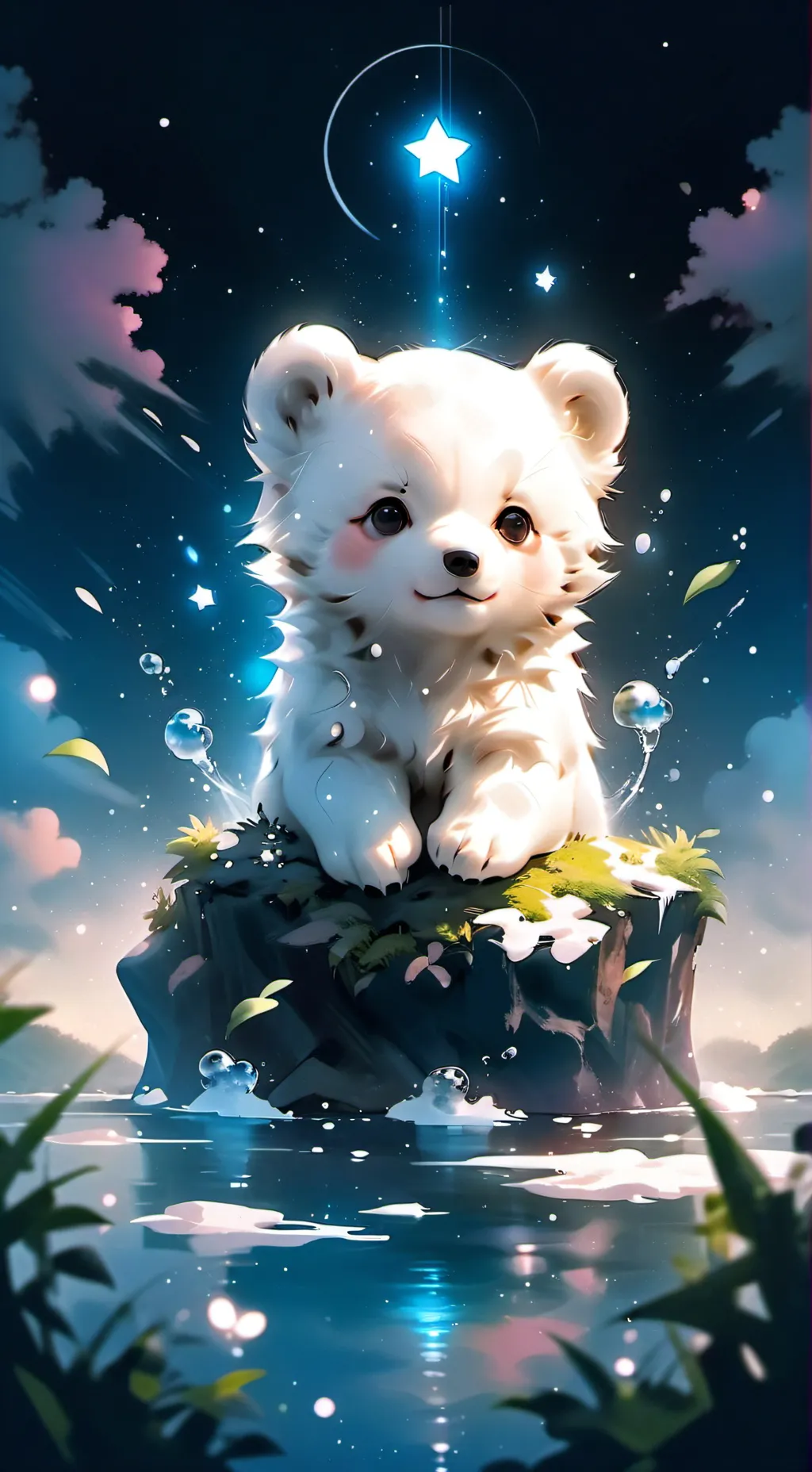 ai character: snowy background