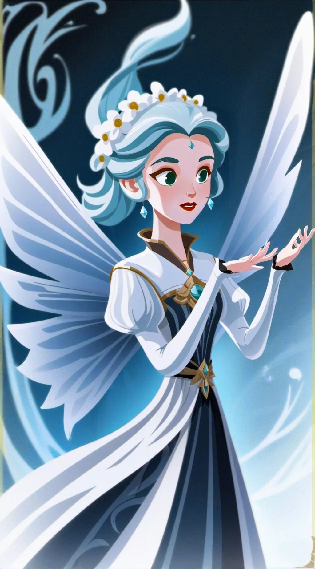 ai character: Mira x romance background