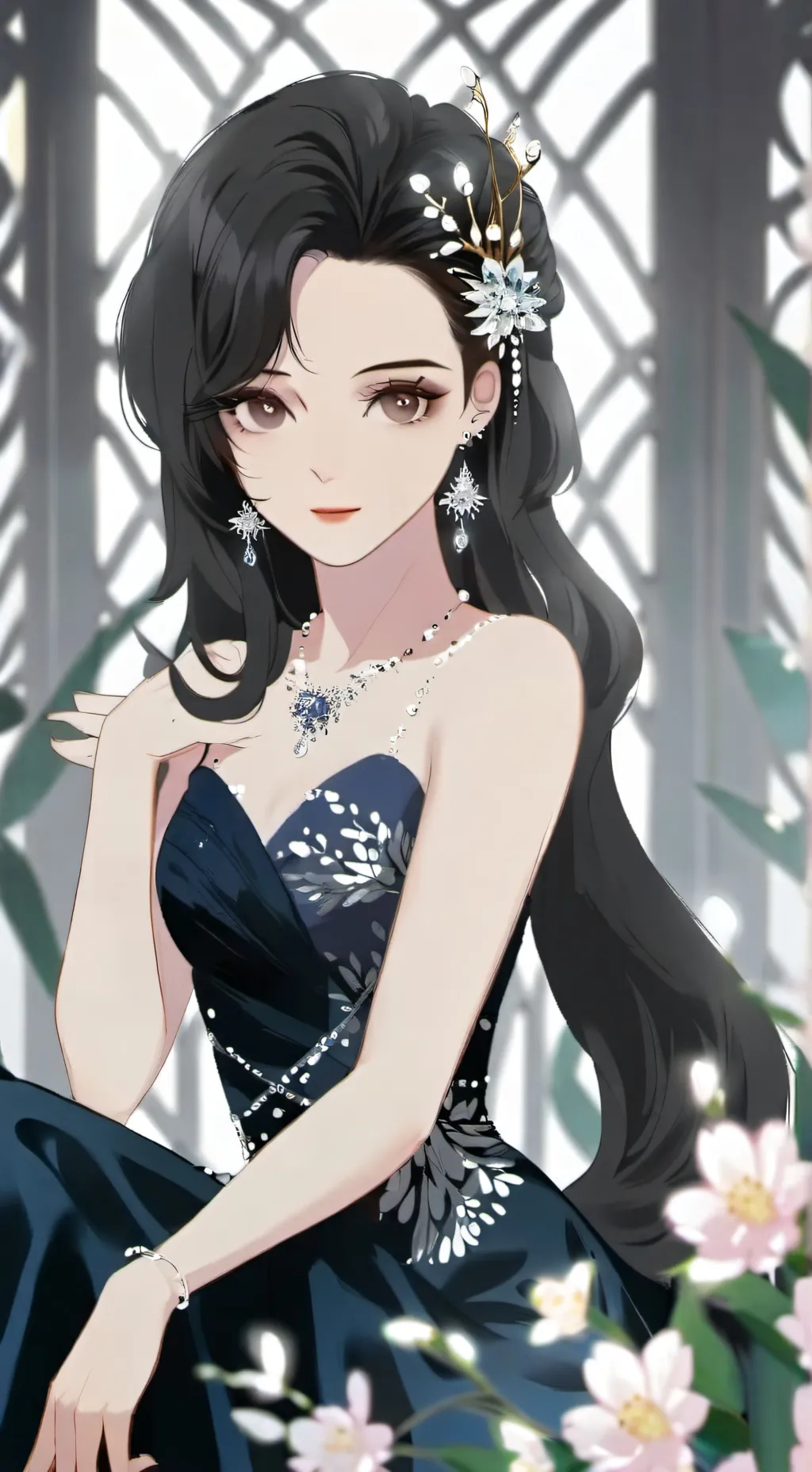ai character: Queen of Dark  background