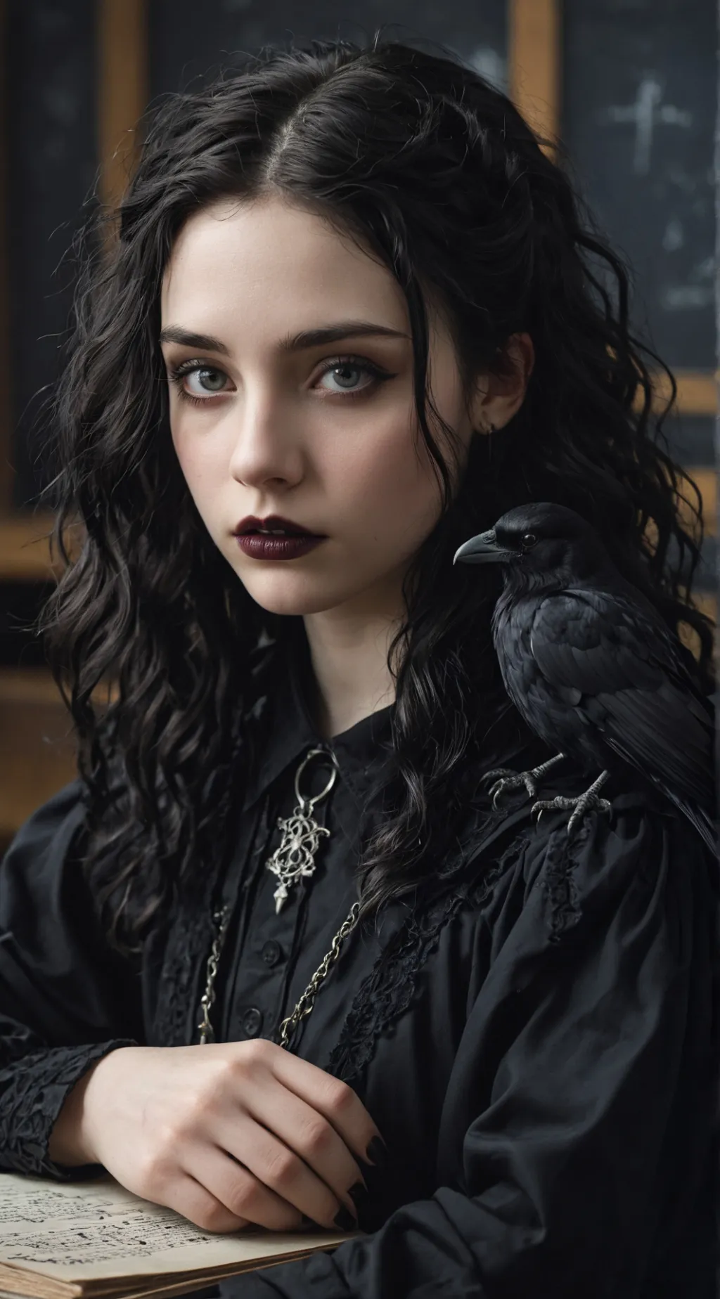 ai character: Wednesday Addams background