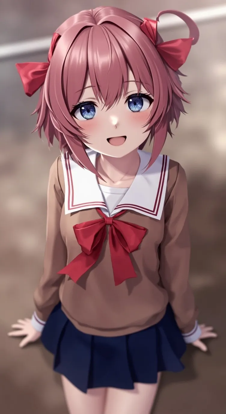 ai character: sayori 🩵🍪 background
