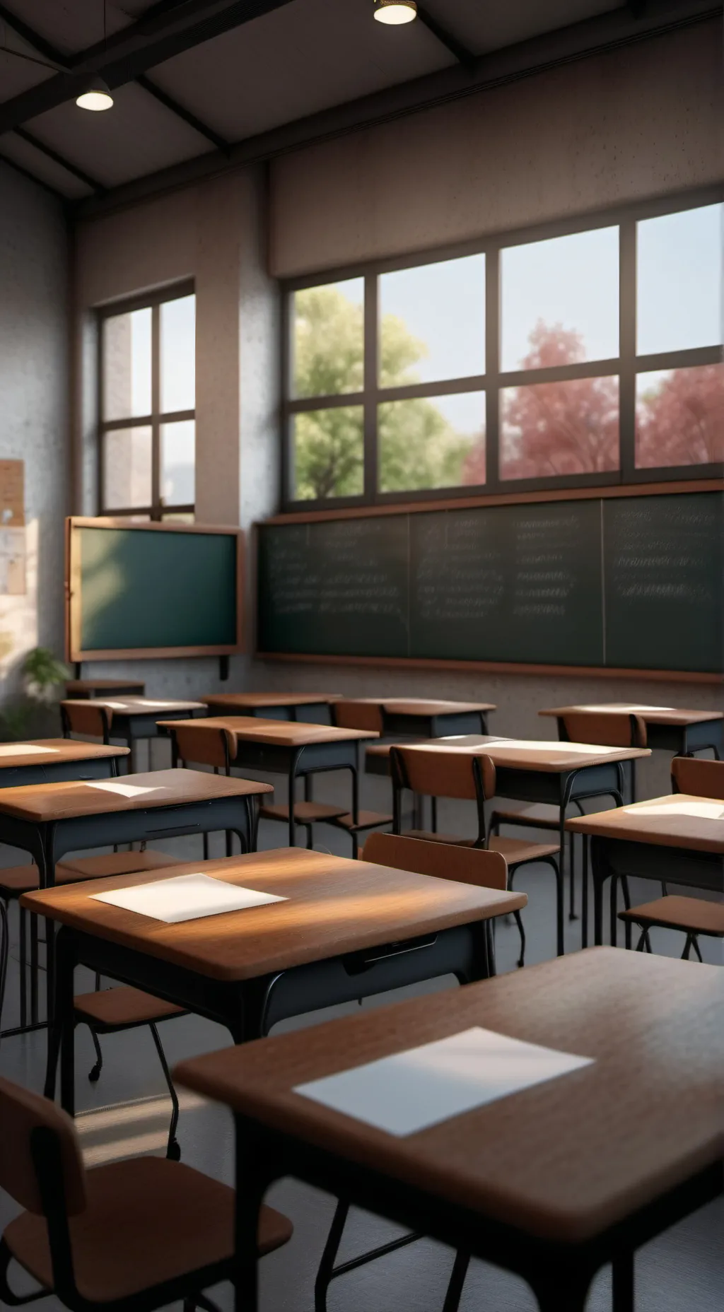 ai character: classroom background