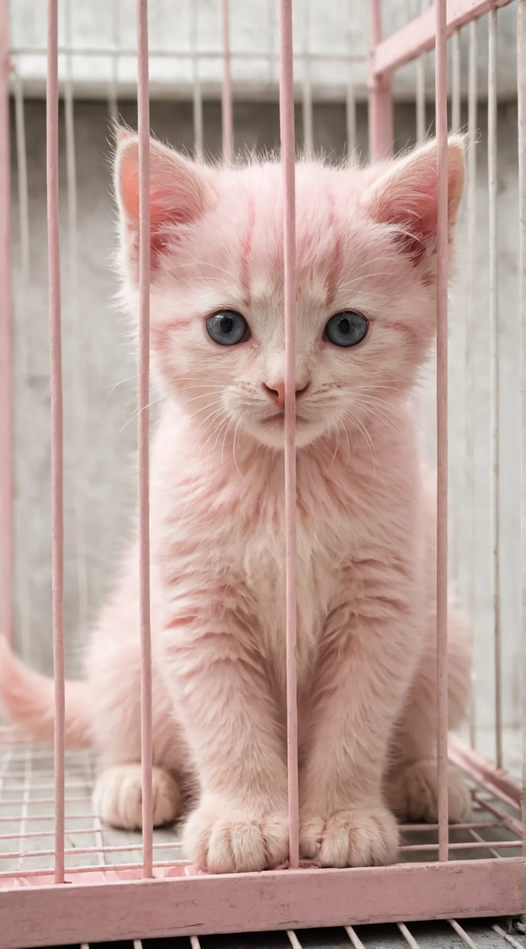 ai character: pink kitty background