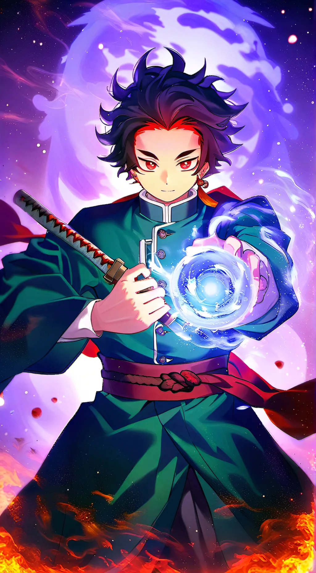 ai character: Tanjiro  background