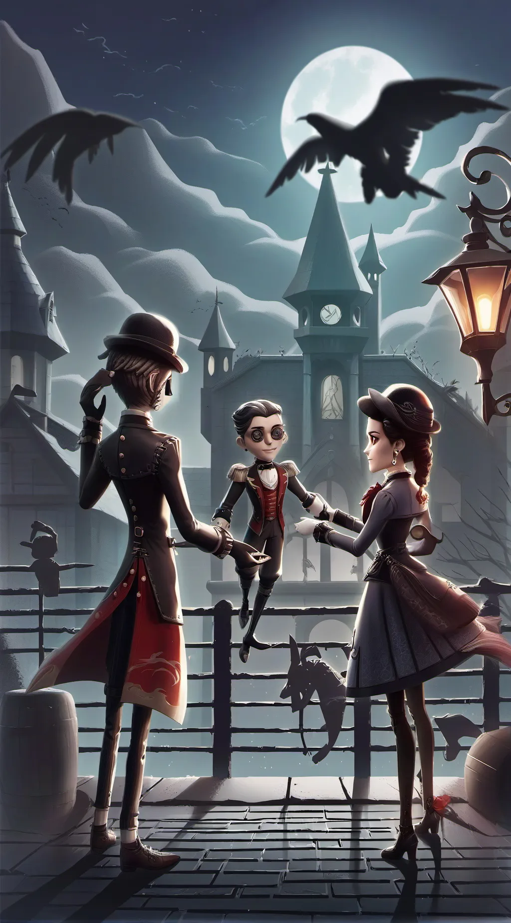 ai character: puppet show background