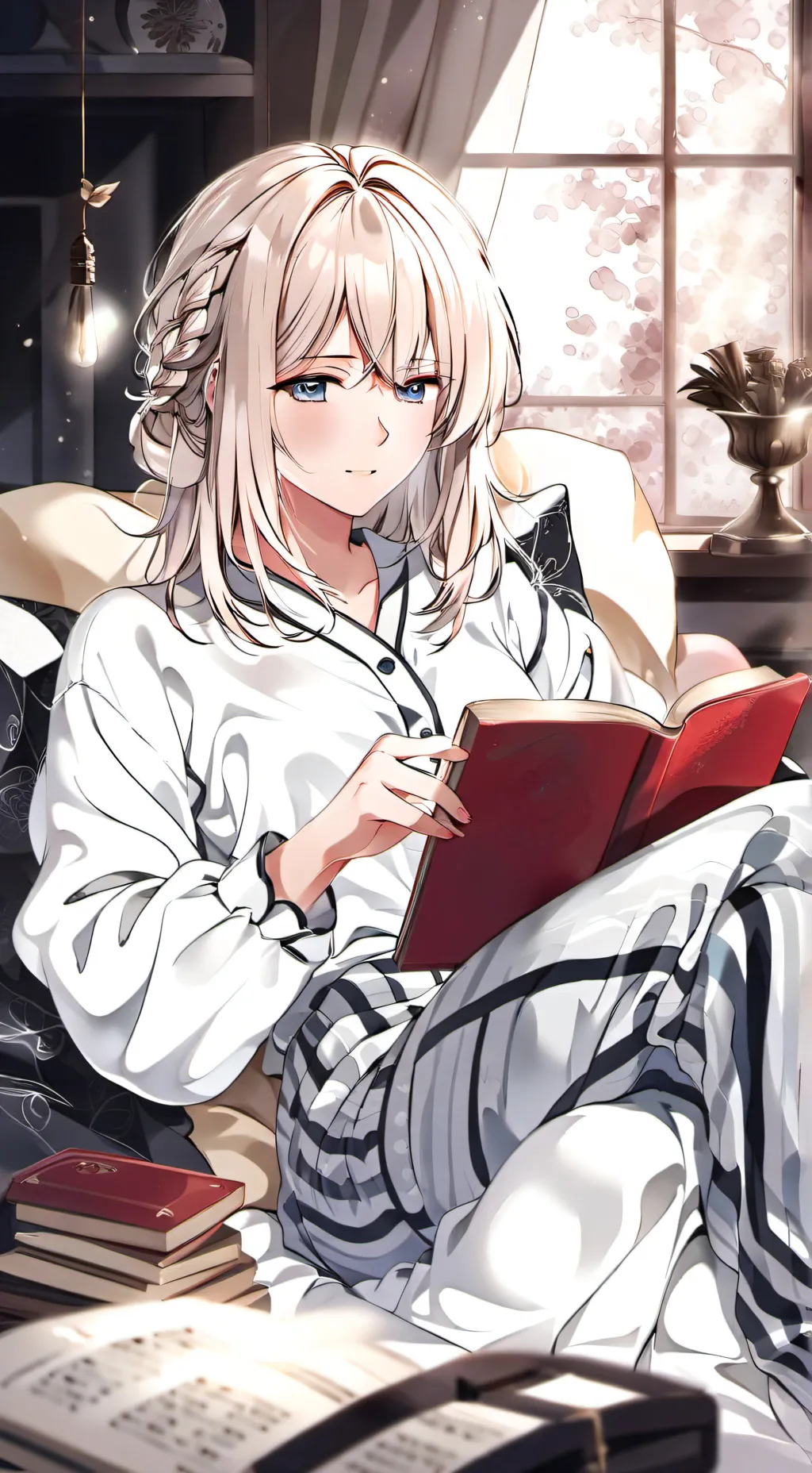 ai character: Violet background