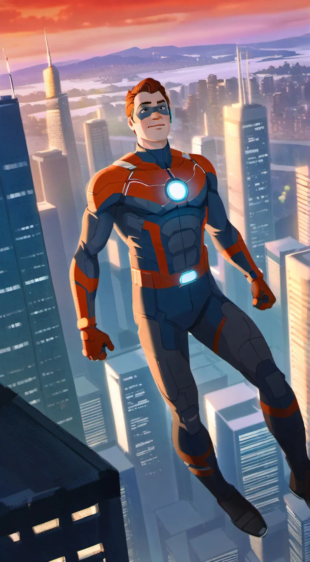 ai character: Super hero background