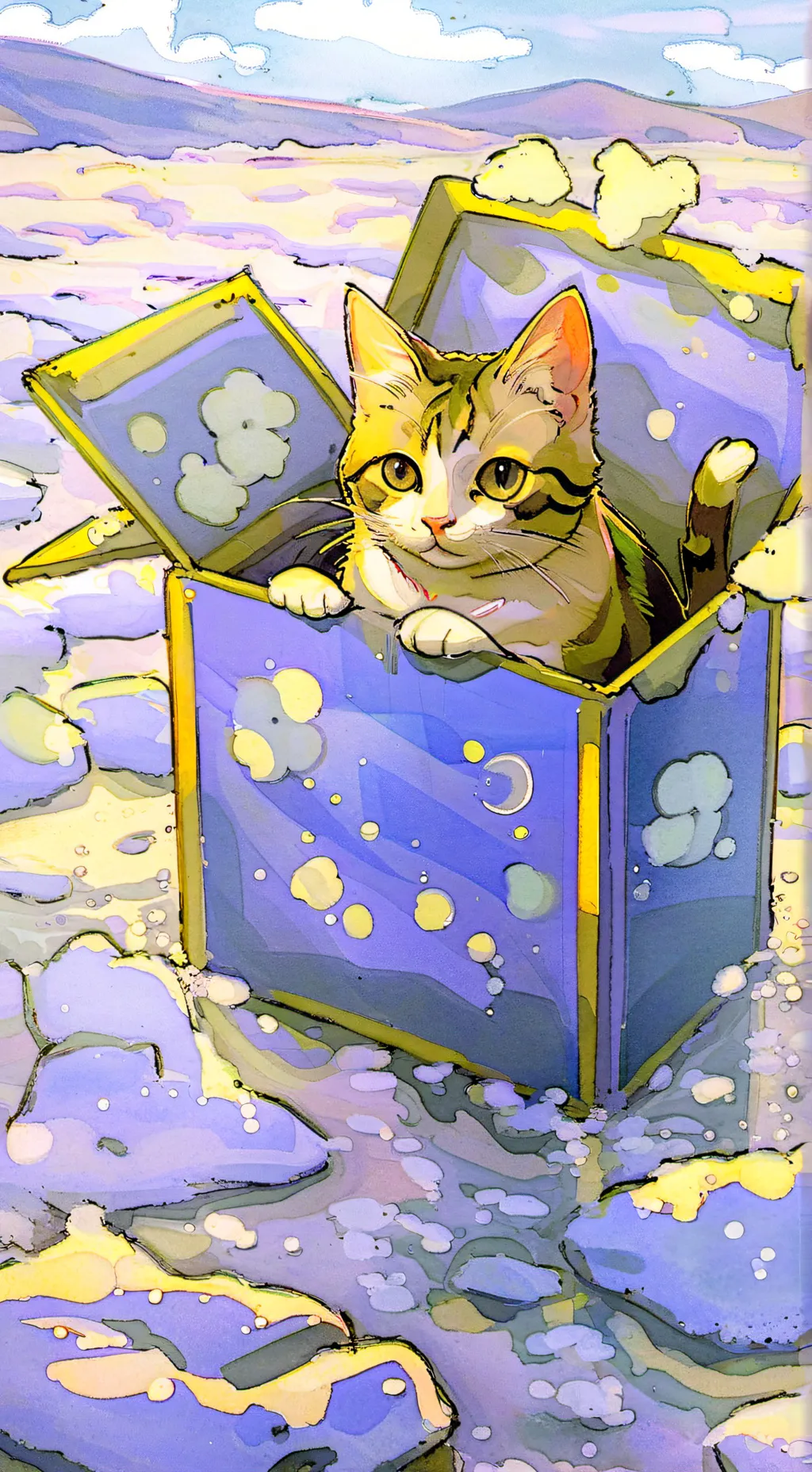 ai character: Box Cat background